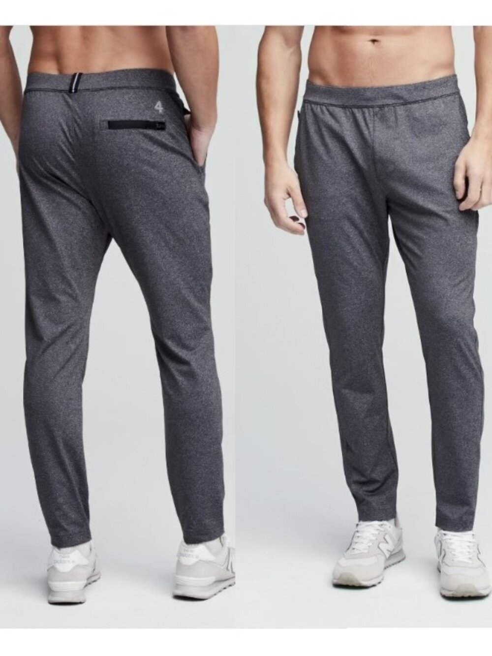 Fourlaps Men's Equip Pants Size XL Active Athletic Fit Stretch Knit Dark Gray